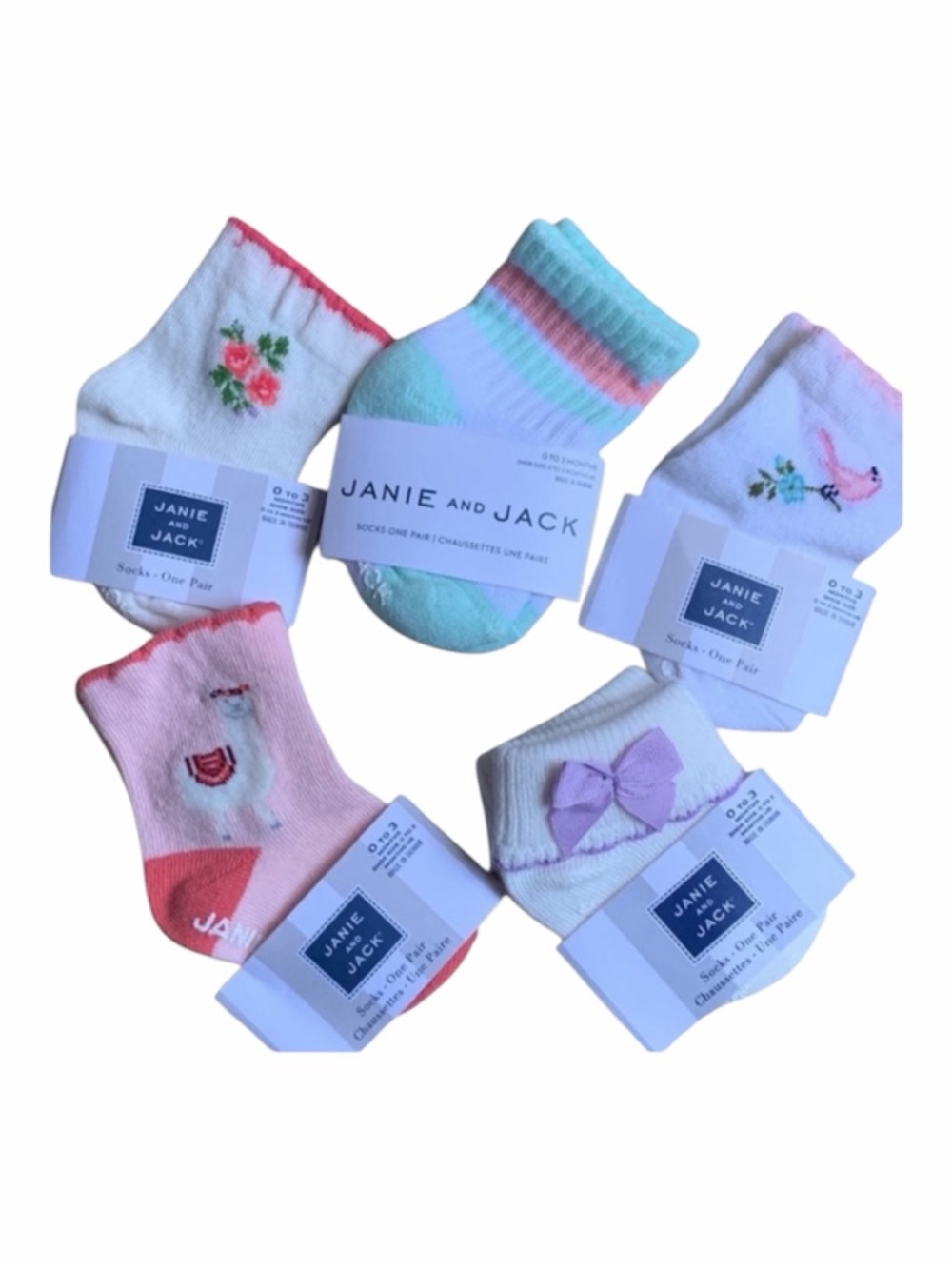 Janie and Jack Baby Girl Bundle 5 Pair of Socks